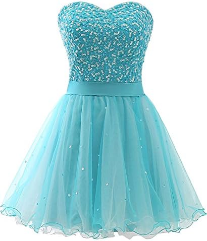 Belle House Women Short Sky Blue Tulle Beading Sequins Homecoming Dress 2018 for Juniors Prom Gown Strapless Party Dress