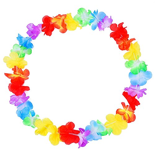 NIWWIN 20 Stück Hawaii gekräuselte Blume Lei Luau Floral Leis für Kleid, Beach Theme Party Dekorationen – Bild 4