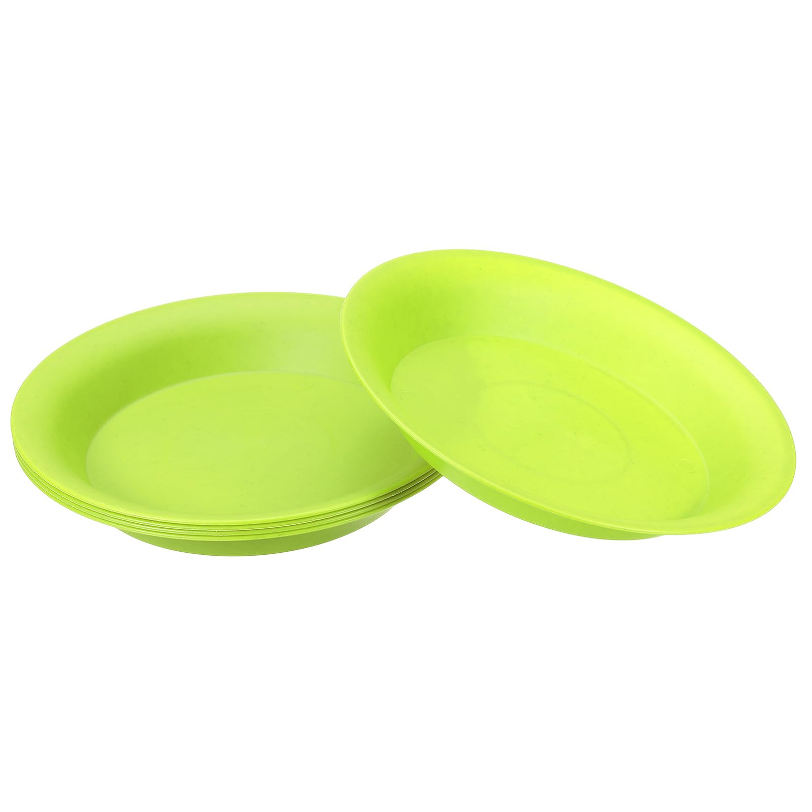 PATIKIL 7 Inch Plant Saucer Tray, 5 Pack Plastic Drip Tray Round Collects Excess Water Flower Pot Drainage Trays for Heavy Indoor Outdoor Pans, Green