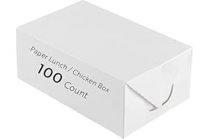 Bio Tek 47 Ounce To Go Boxes, 100 Rectangle Take Out Food Containers - Fast Top Closure, Disposable, White Paper Carry Out Containers, Greaseproof, For Burgers Or Fried Chicken - Restaurantware