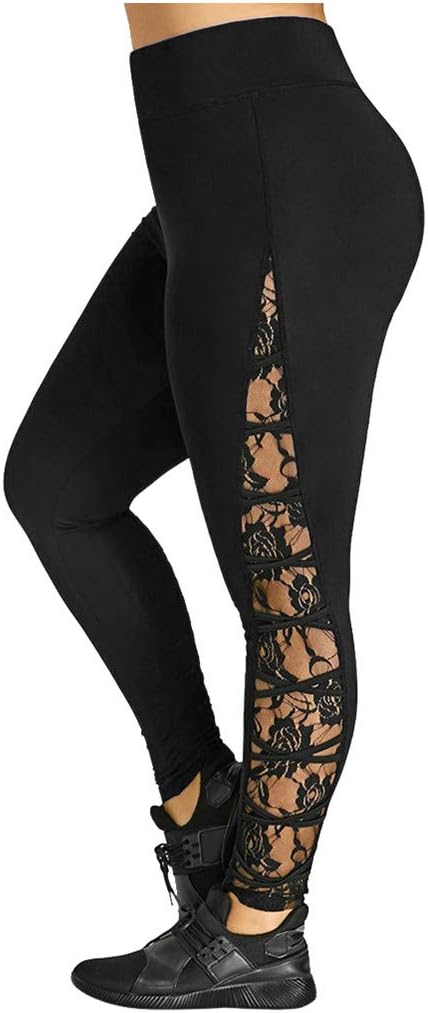 Plus Size Womens Lace High Waist 