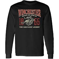 Winchester Official Rider In Circle Logo Long Sleeve Cotton T-Shirt For Men & Women - Unisex Classic Fit - View #5