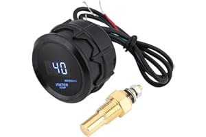 2" 52mm Digital Water Temp Temperature Gauge Fahrenheit with Temp Sensor Fuel System Oil Temp Gauge Kit