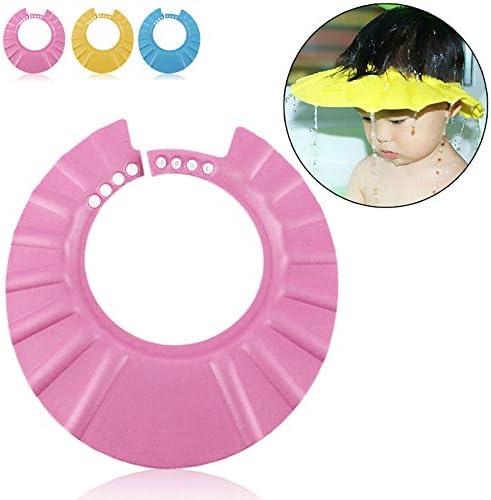 IBEPRO Safe Shampoo Shower Bathing Protection Soft Cap Hat for Toddler's, Baby ,Children & Kids to Keep the Water Out of Their Eyes & Face (Pnk)