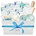 Ocean Bliss Extra Large Spa Bath Gift Basket,Great Christmas Gift, Includes 3 Bath Bombs, Shower Gel, Bubble Bath, Lotion, Scrub, Pumice Brush, Glass Candle, Slippers, Massage Stick & 5 More Items