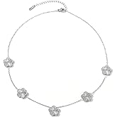 UOOANUO Clover Layered Necklace for Women | Clover Choker Necklace 14K Gold Plated Stainless Steel Women's Jewelry