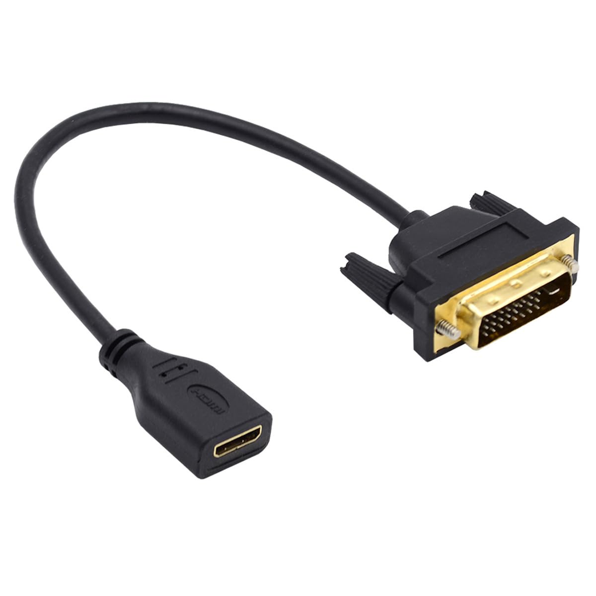 CY Cable DVI 24+1 Male to Mini HDMI 1.4 Type-C 4K Female Extension Cable for Computer HDTV Graphics Card UHD 20cm