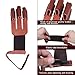 edealing Archery Gloves 3 Finger Handmade Leather Guard Shooting Finger Protector for Compound Bow (Brown)