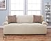 Home Fashion Designs Form Fit, Slip Resistant, Stylish Furniture Shield/Protector Featuring Lightweight Fabric. Savannah Collection Basic Strapless Slipcover Brand. (Sofa, Ivory)