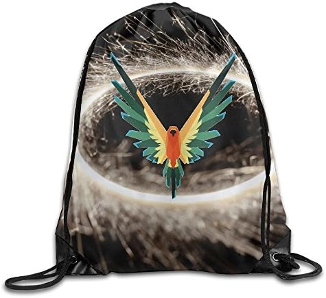 Elsaer Logan Parrot Paul unique Logo Bag,Sport Gym Sack Drawstring Backpack Bag