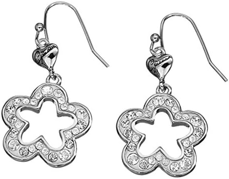 Guess Jewels Fw-Large Leopard Heart French Wire Earring (Gunmetal) Women's Drop Earrings-UBE81033