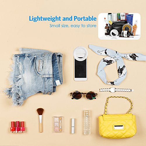 Criacr-Selfie-Ring-Light-Clip-on-LED-Camera-Light-Rechargeable-33-LED-Fill-light-3-Level-Adjustable-Brightness-On-Camera-Video-Lights-Night-Light-for-iPhone-Samsung-Other-Smartphone-Tablets-etc