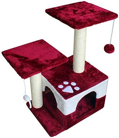 America Phoenix Multi Color Newest Cat Tree Condo Furniture Scratch Post Perch Post Pet House Perch Activity Trees (Red, 30-Inch) by America Phoenix