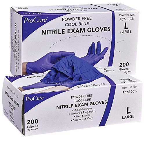 ProCure Disposable Nitrile Gloves – Powder Free, Rubber Latex Free