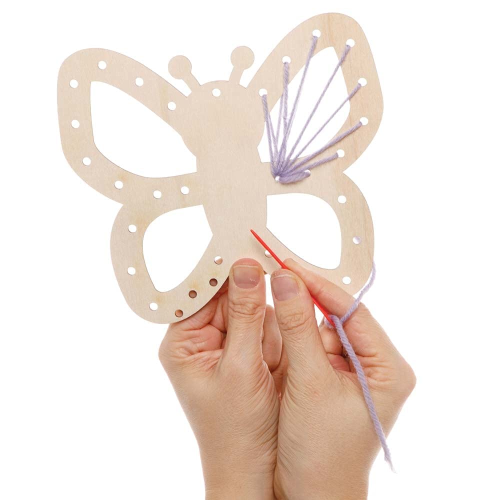 Baker Ross FE152 Butterfly Wooden Dreamcatcher Kits, Pack of 4, Make Your Own Dream Catcher - Image 5