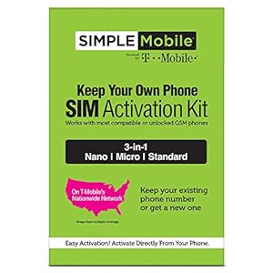 Simple Mobile Keep Your Own Phone 3-in-1 Prepaid SIM Kit