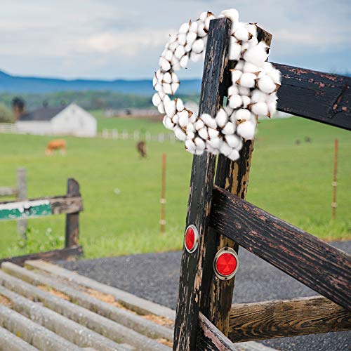 POPLAY 12 Inch Cotton Wreath Cotton Boll Wreath Rustic Wreaths for Front Door Wedding Decoration