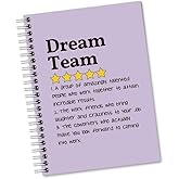 Sixrip Dream Team Definition Purple Notebook - 160 Blank Pages, Spiral Journal for Office Worker, Coworker Gifts for New Job, Promotion & Employee Appreciation - Work Anniversaries, Team Member Gifts