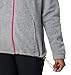 Columbia Women's Plus Size Benton Springs Full Zip Jacket, Soft Fleece with Classic Fit, Light Grey Heather/Fuchsia, 1X