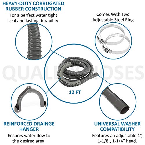 Quality Hoses Universal Washing Machine Extra Long Washer Drain