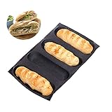Dltsli Silicone Non Stick Perforated French Bread Baguette Pans Baking Liners Mat Bread Mould 4 Molds