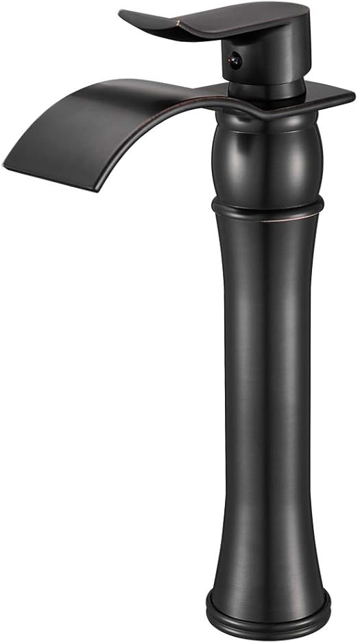 Black Bathroom Faucet Oil Rubbed Bronze Modern Waterfall Spout