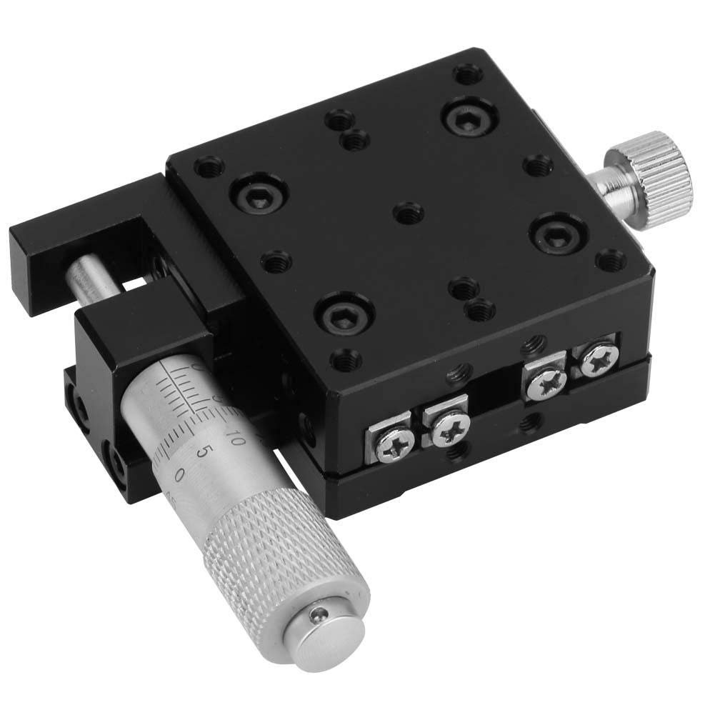 SEMX40-AS X Linear Stage, 40x40mm X Micrometer Manual Precision Linear Translation Stage Platform X Axis Linear Stage Cross Roller Guide Mechanical Transmission