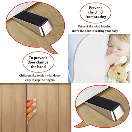 image for Sumnacon Floor Door Stopper, Stainless Steel and Rubber Heavy Duty Doo