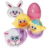 Prextex Plush and Cuddly Easter Filled Jumbo Eggs - Easter Eggs Filled With Adorable Easter Plush Icons