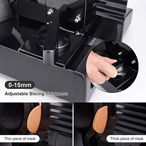 PTHHPS Meat Slicer Electric Deli Food Slicer with Removable Stainless