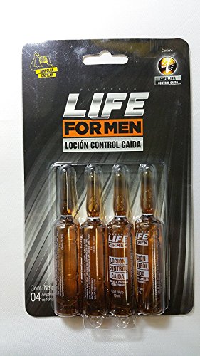 LIFE FOR MEN HAIR LOSS CONTROL AMPOULE WITH CAPILLISIL Ampollas de Control Caida con Capillisil 4X 10 ML/0.33 FL OZ EACH