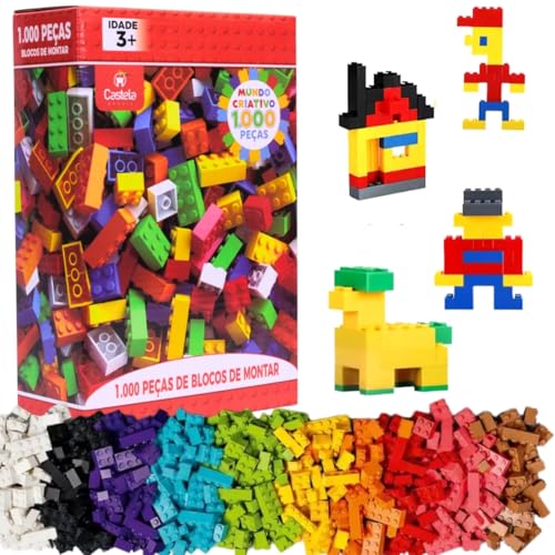 Brinquedo Blocos De Montar Educativo 1000 Peças Castela