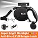 Happy & Polly Dog Leash Retractable with Flashlight/Bungee Leash, 16.4ft Tangle Free Heavy Duty Dog Walking Leash, Dog Leash Retractable Tape for Medium Large Dog