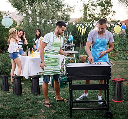 Portable Folding Stool Chair for Camping Retractable Stool Lightweight Travel Small Collapsible Chair Stools for Fishing Hiking Outdoor Activities Kitchen Garden, Height Adjustable 2.5 to 18 Inches - Thumbnail 5