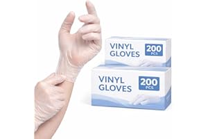 Gold Global Clear Vinyl Disposable Gloves | Powder-Free, Latex & Rubber Free, Food Handling & Cleaning Use, Cooking