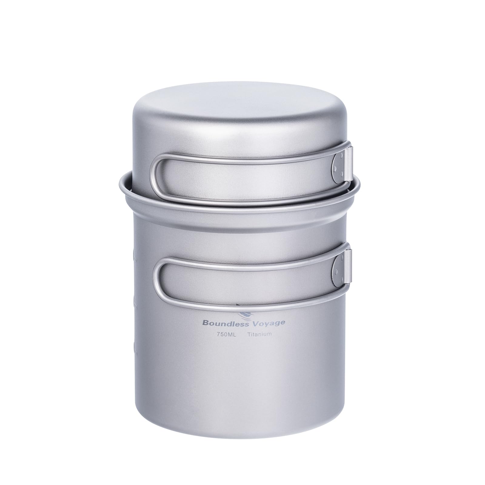 Boundless Voyage Mini Size Camping Pot Pan Cooking Set Backpacking Pot Camping Cookware Kit for Hiking Trekking Picnic Fishing Mountaineering Ti2037C