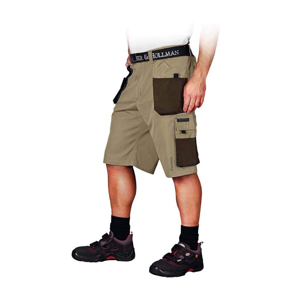 Leber&Hollman LH-FMN-TS_BE3XXXL Formen Protective Short Trousers, Beige-Brown-Black, XXXL Size, 3XL