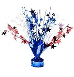 PMU Star Gleam 'N Burst Centerpiece (Red, White, Blue) Party Accessory (1 Count) (1/pkg) Pkg/3