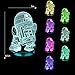 3D LED Star Wars Night Light - Kids' Gifts, 3 Styles, Millennium Falcon/Death Star / R2D2, 7 Light Modes, USB or 3 AA Batteries