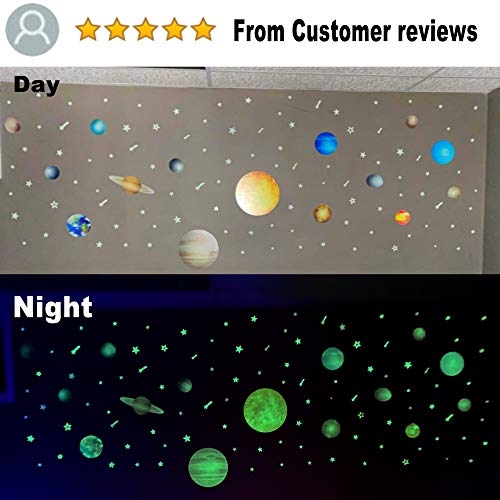 HORIECHALY Glow in The Dark Stars and Bright Solar System Wall