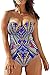 American Trends Womens Printed One Piece Plus Size Swimsuits Bathing Suits Bandeau Swimwear