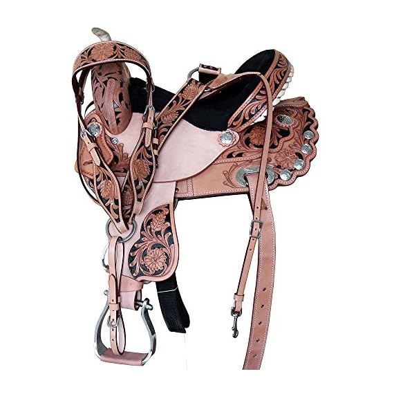 COMFYTACK-14-Western-Leather-Horse-Tree-Saddle-Barrel-Racing-Trail-Pleasure-TACK-Set-TAN