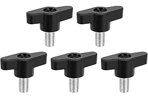 MewuDecor M8 x 15mm Z Type Handle Thumb Screws Plastic Head Mechanical Handle Bolts T-Shaped Wing Adjustable Knobs Carbon Steel, 5 PCS