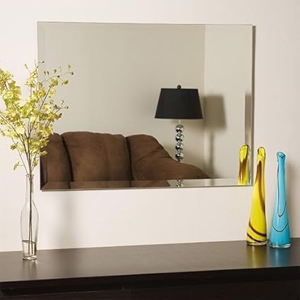 Quality Glass Frameless Decorative Mirror | Mirror Glass for Wall | Mirror for bathrooms | Mirror in Home | Mirror Decor | Mirror Size : 18 inch x 24 (QG-FL-005)