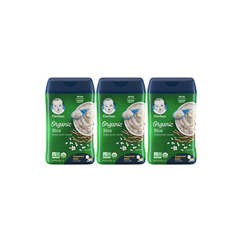 Gerber Organic for Baby 1st Foods Cereal, Rice Cereal, Wholesome Whole Grains, USDA Organic & Non-GMO, 8-Ounce Canister…