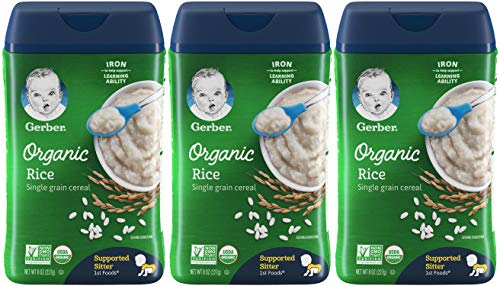Gerber Organic for Baby 1st Foods Cereal, Rice Cereal, Wholesome Whole Grains, USDA Organic & Non-GMO, 8-Ounce Canister…