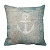 Emvency Set of 4 Throw Pillow Covers Beach Starfish Words Rules Holiday Summer Nautical Anchor Distressed Taupe…