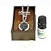 Greek Key Medallion Essential Oil Diffuser Necklace Stainless Steel Locket Pendant with 24