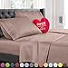 Nestl Split King Sheet Set - 1800 Ultra-Soft Microfiber Bed Sheets - Double Brushed - Deep Pockets - Easy Fit - 5 Piece Set - Bed Sheets & Pillowcases (Split King Size, Taupe)