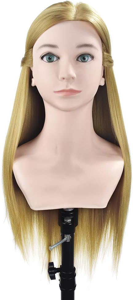 Human Hair Mannequin Head With Shoulder Hairdresser Training